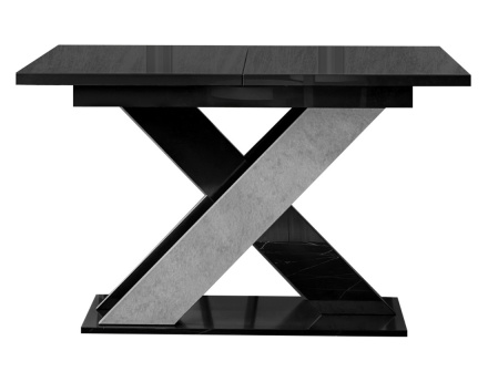 Table à manger extensible noir et gris 120 à 160 cm Tosca