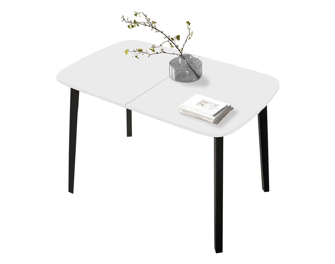 Table à manger extensible blanc et noir 130 à 170 cm Magov