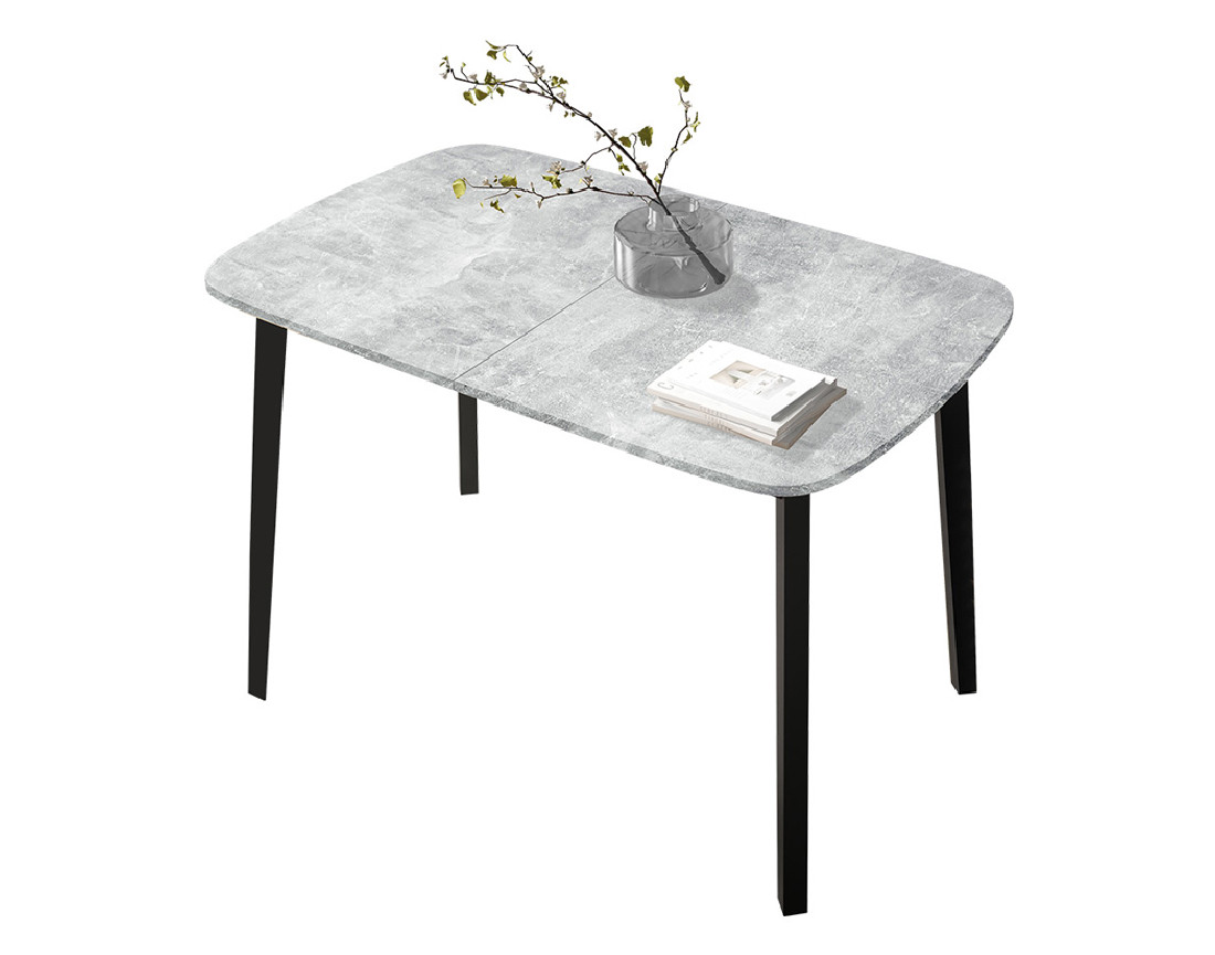 Table à manger extensible gris et noir 130 à 170 cm Magov