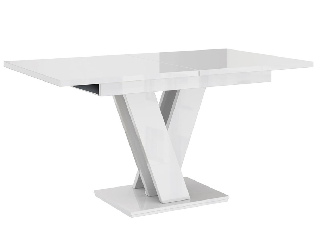 Table à manger extensible blanc 120 à 160 cm Xandriel