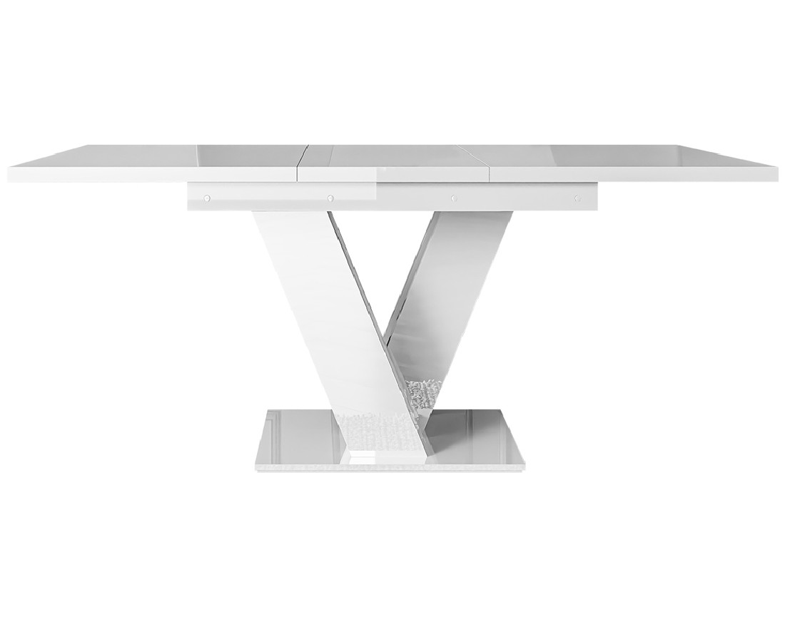 Table à manger extensible blanc 120 à 160 cm Xandriel