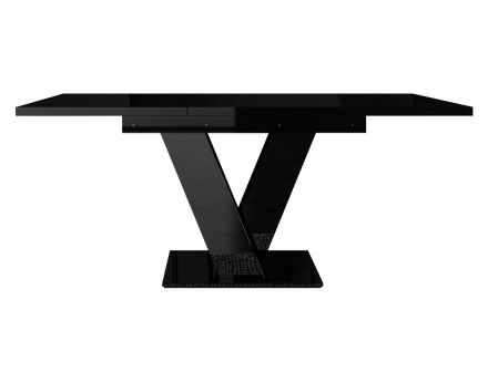Table à manger extensible noir 120 à 160 cm Xandriel