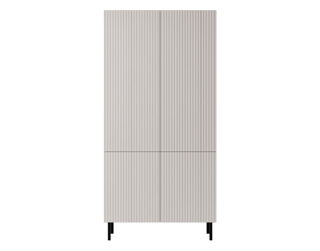 Armoire avec penderie et étagères écru 185x90 cm Timote