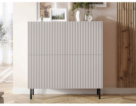 Buffet écru 4 portes 106 cm Timote