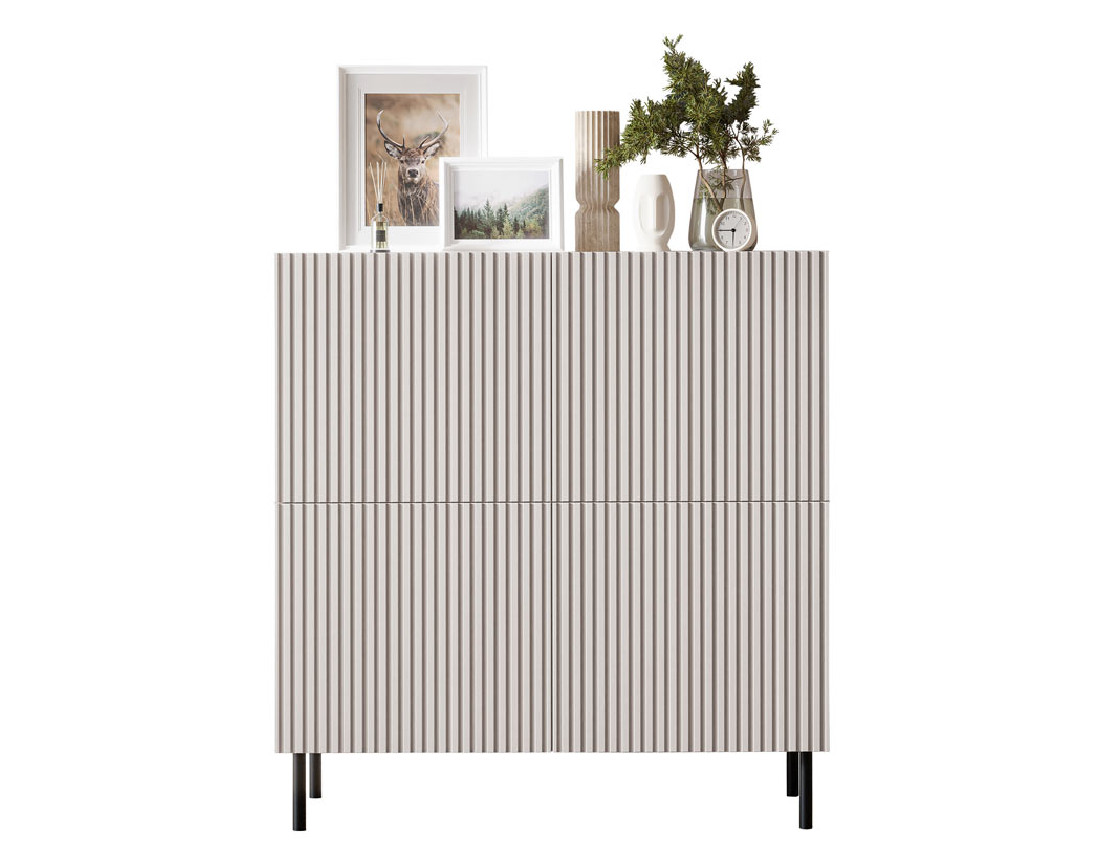 Buffet écru 4 portes 106 cm Timote