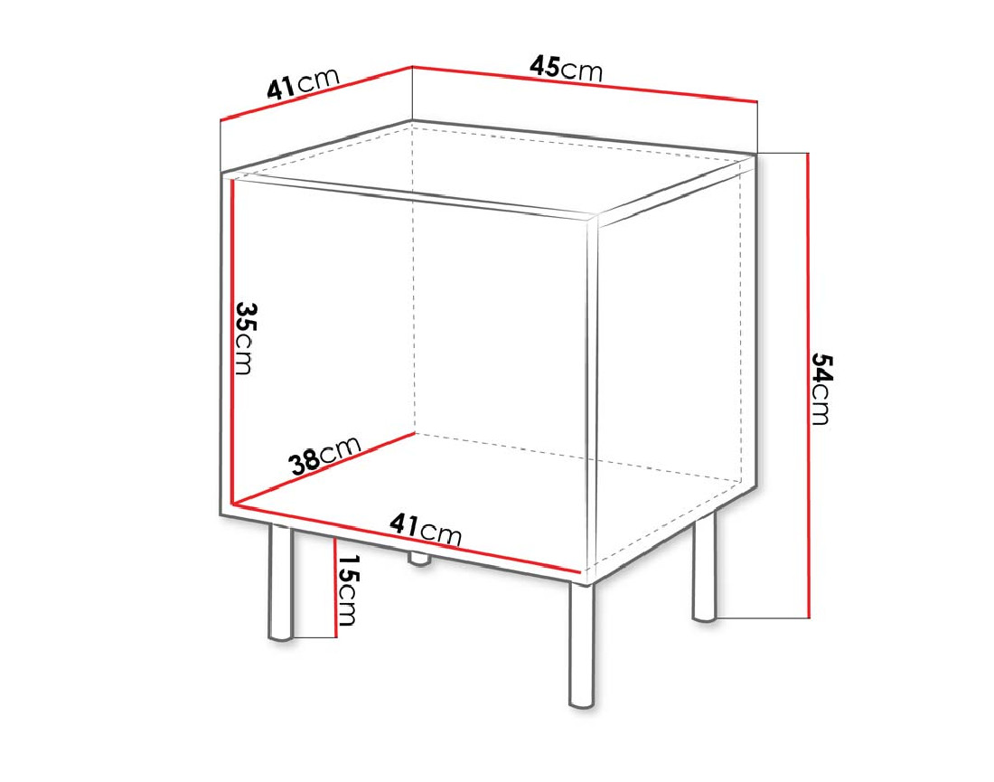 Table de chevet 1 porte écru 54 cm Timote