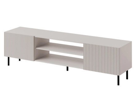 Meuble TV 2 portes et 2 niches écru 181 cm Timote