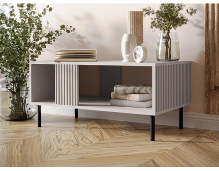 Table basse avec niche de rangement écru 1 niche 92 cm Timote