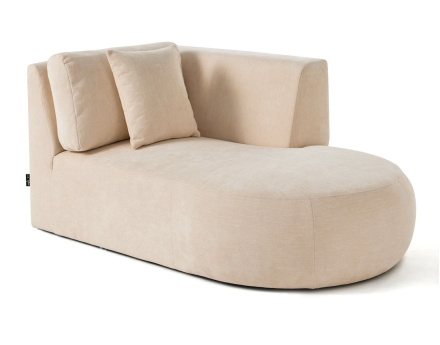 Module d'assise méridienne droit en tissu texturé - Santorini