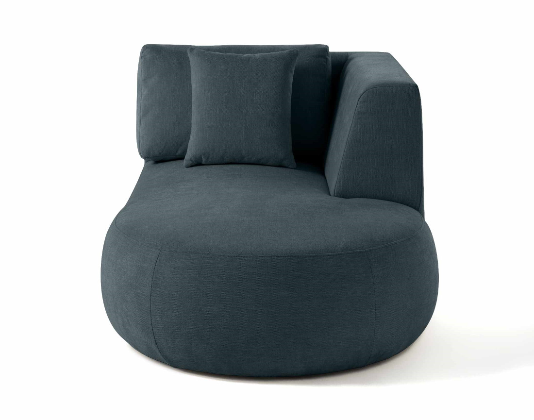 Module d'assise méridienne droit en tissu texturé - Santorini