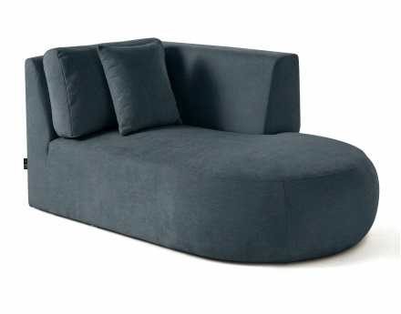 Module d'assise méridienne droit en tissu texturé - Santorini