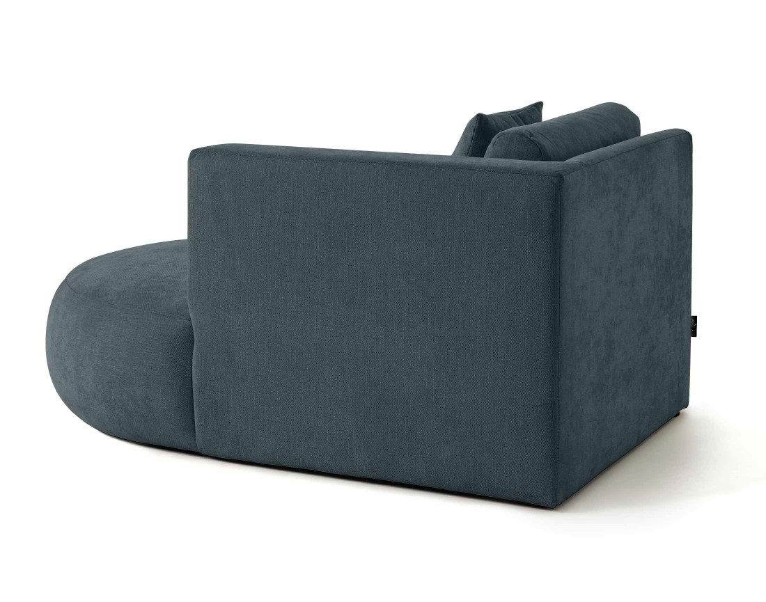 Module d'assise méridienne droit en tissu texturé - Santorini