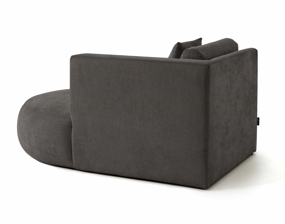 Module d'assise méridienne droit en tissu texturé - Santorini