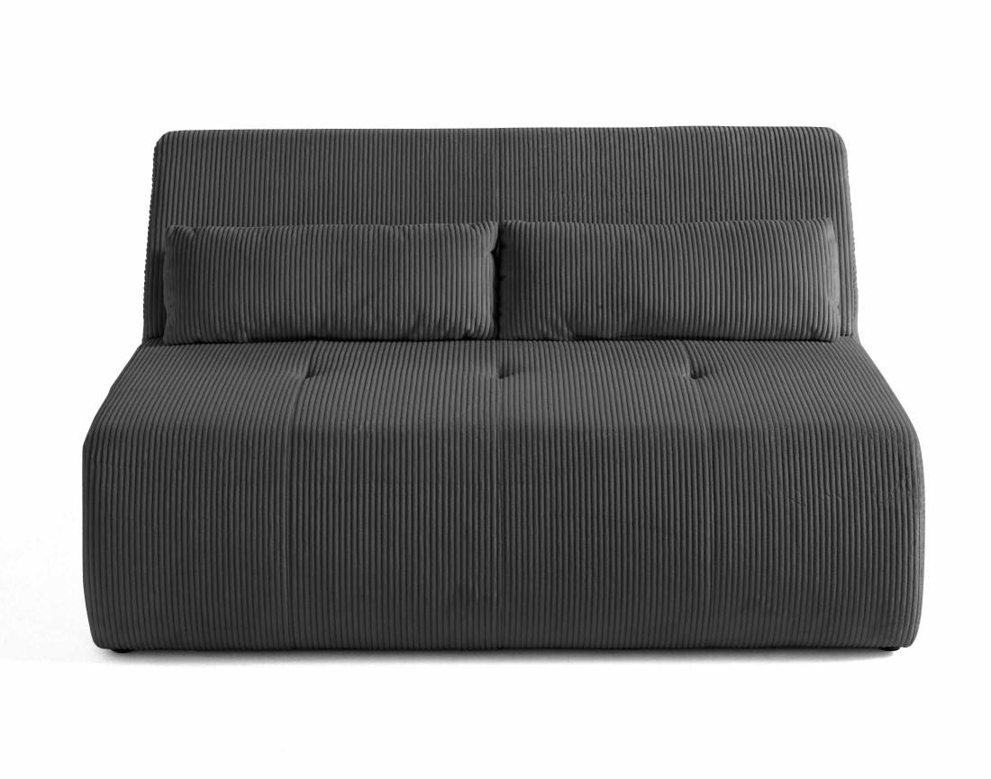 Canapé droit 2 places en velours côtelé Onyx