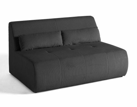 Canapé droit 2 places en velours côtelé Onyx