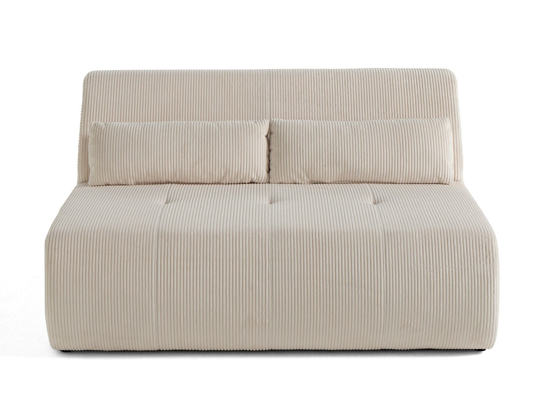 Canapé droit 2 places en velours côtelé Onyx