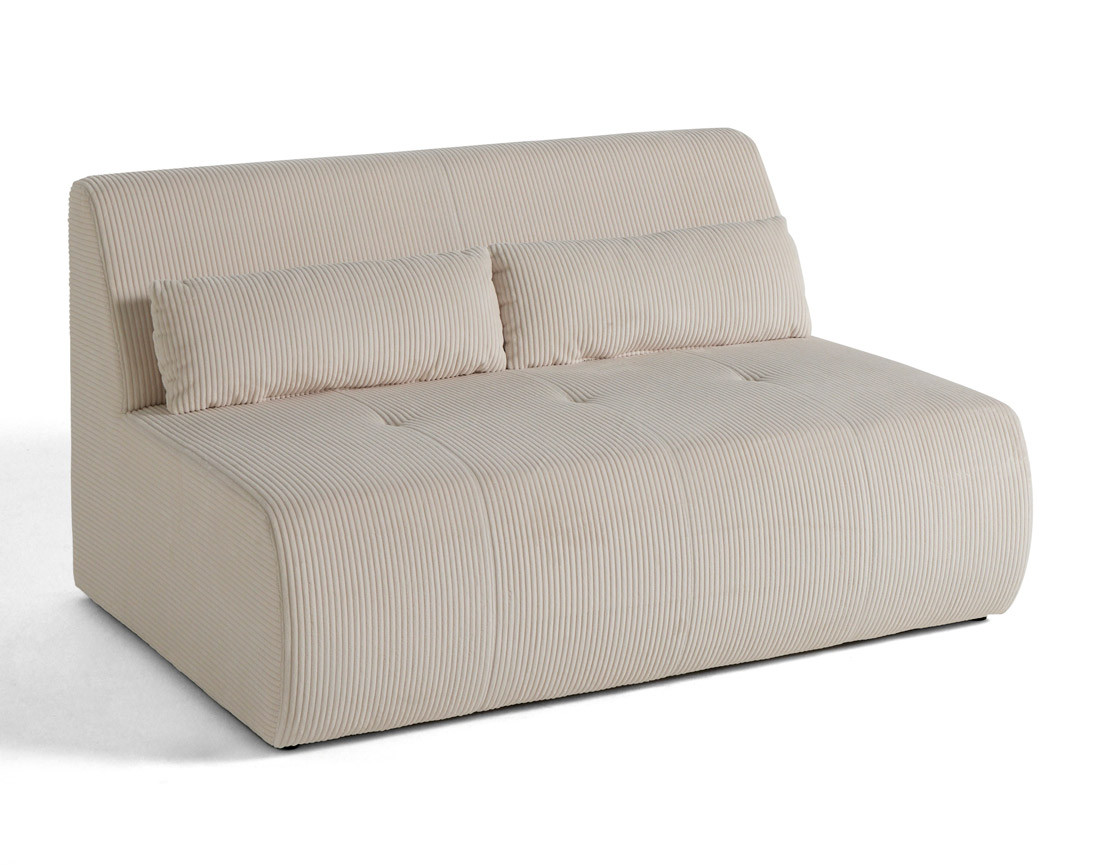 Canapé droit 2 places en velours côtelé Onyx