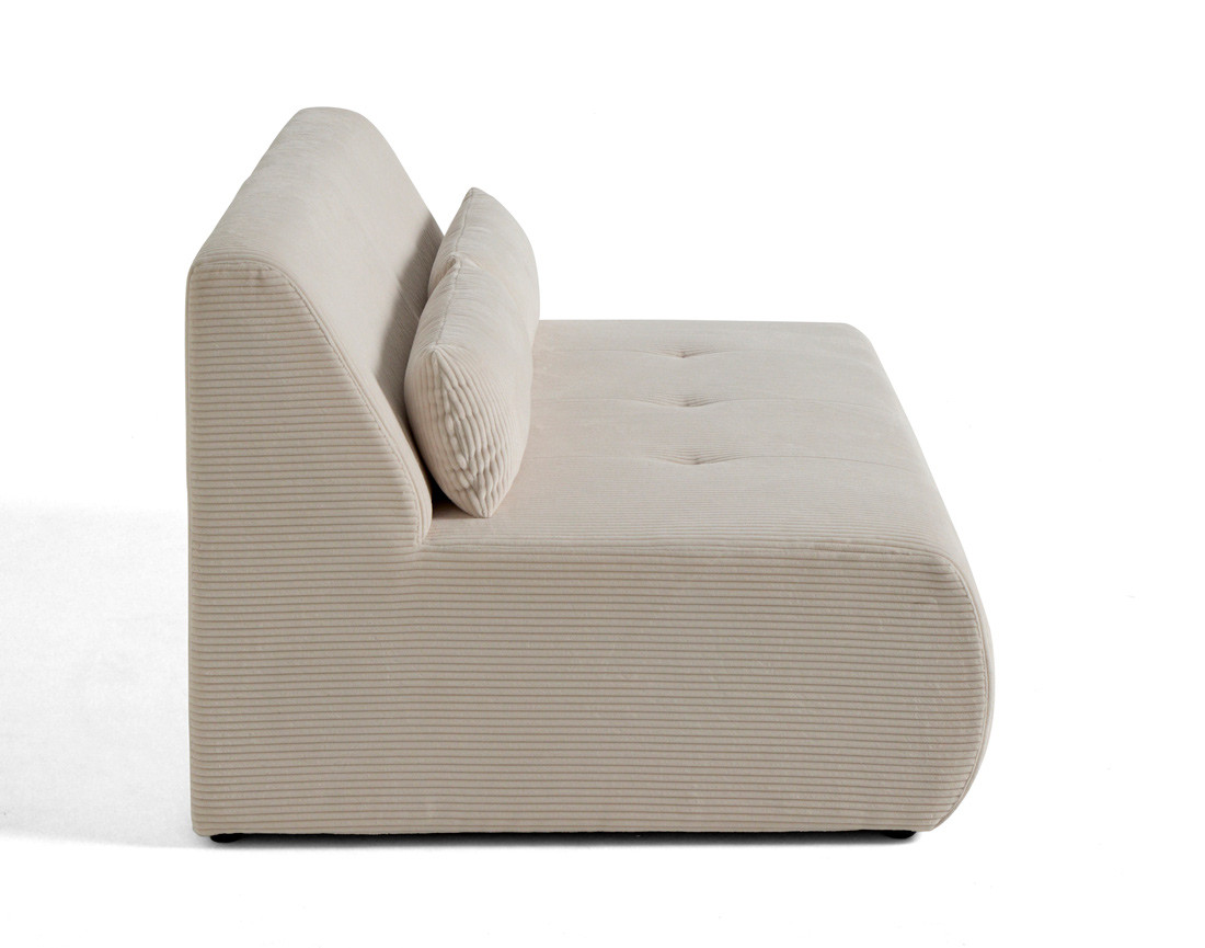 Canapé droit 2 places en velours côtelé Onyx