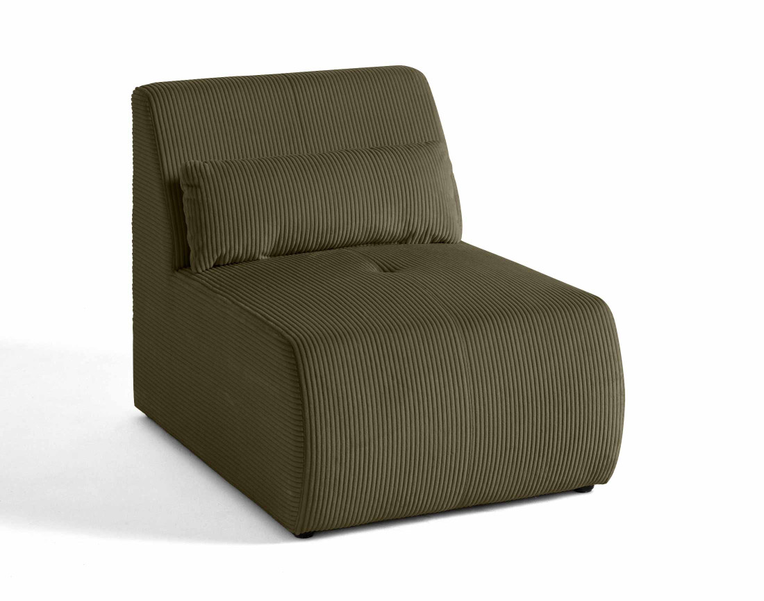 Fauteuil sans accoudoirs en velours côtelé Onyx