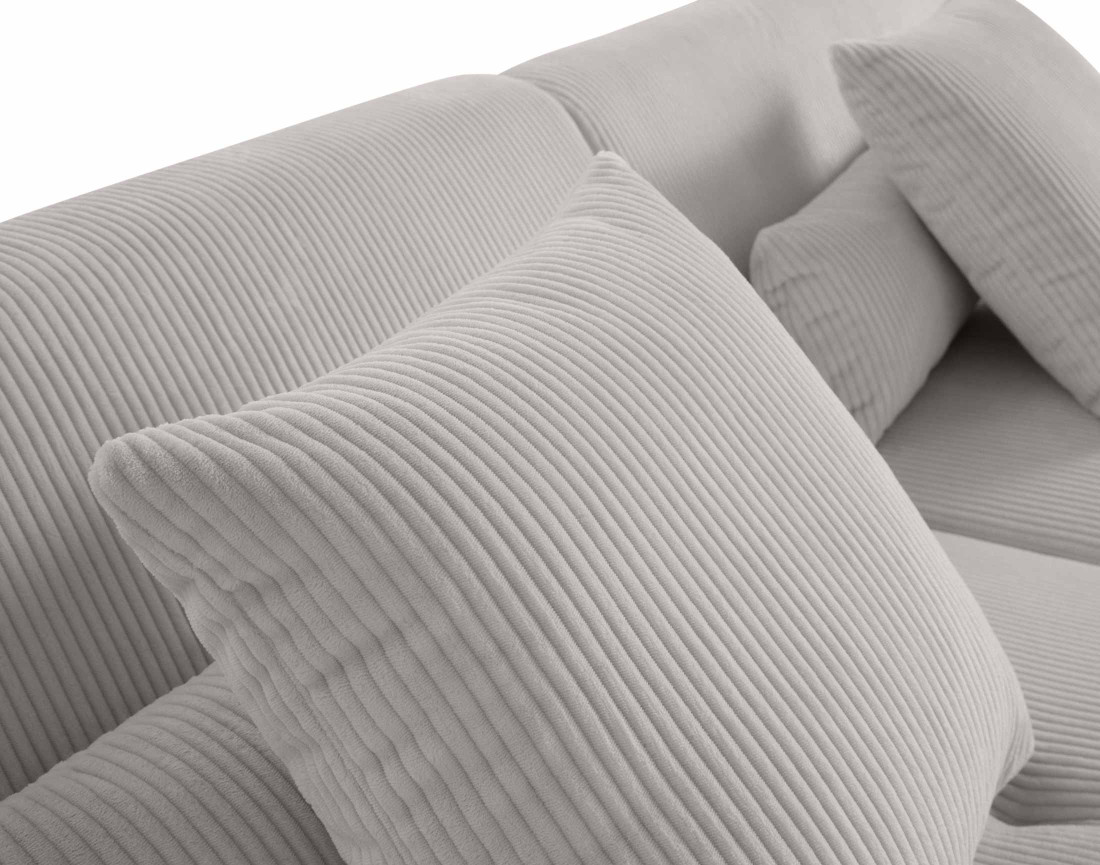 Canapé modulable d'angle réversible 4 places en velours côtelé Onyx