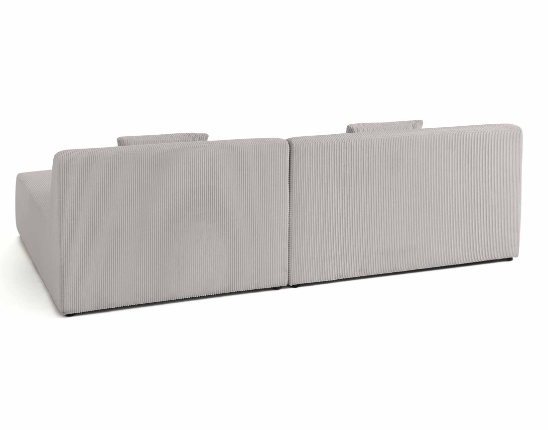 Canapé modulable d'angle réversible 4 places en velours côtelé Onyx
