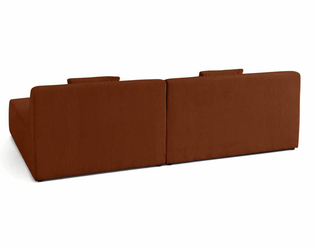 Canapé modulable d'angle réversible 4 places en velours côtelé Onyx