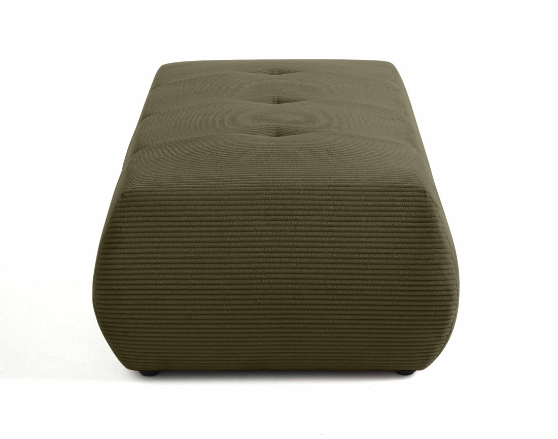 Pouf modulable en velours côtelé Onyx
