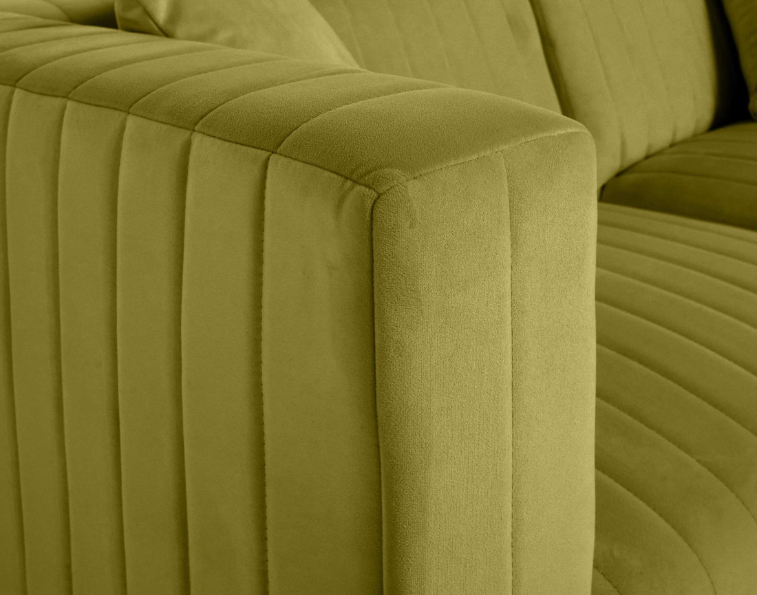 Canapé modulable d'angle droit 5 places en velours Nova