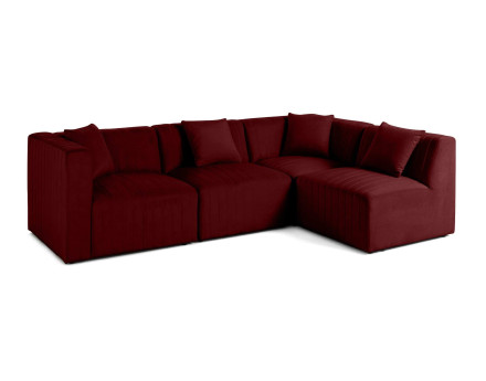 Canapé modulable d'angle droit 5 places en velours Nova