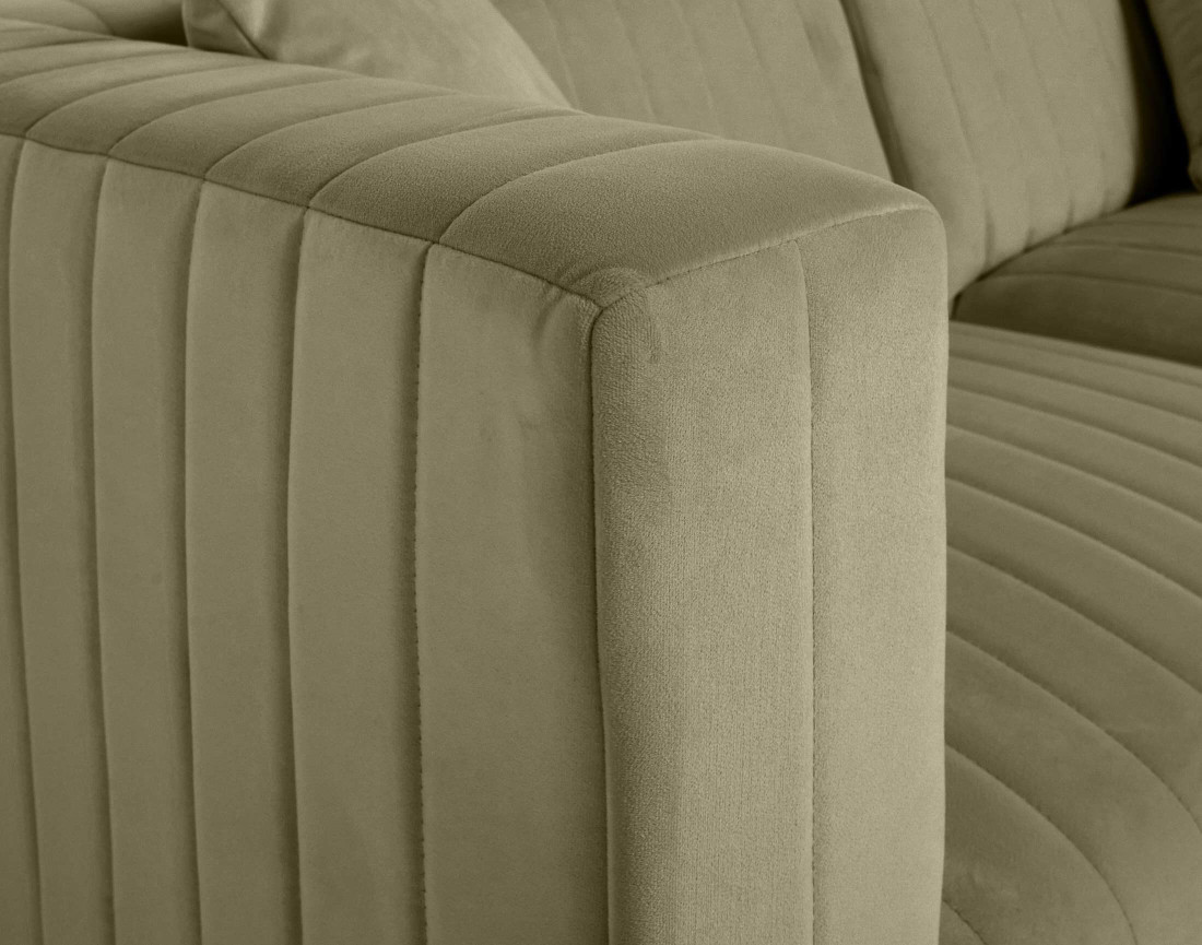 Canapé modulable d'angle gauche 5 places en velours Nova