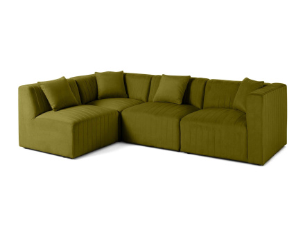 Canapé modulable d'angle gauche 5 places en velours Nova