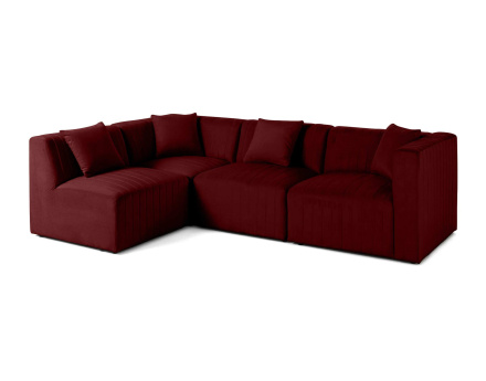 Canapé modulable d'angle gauche 5 places en velours Nova