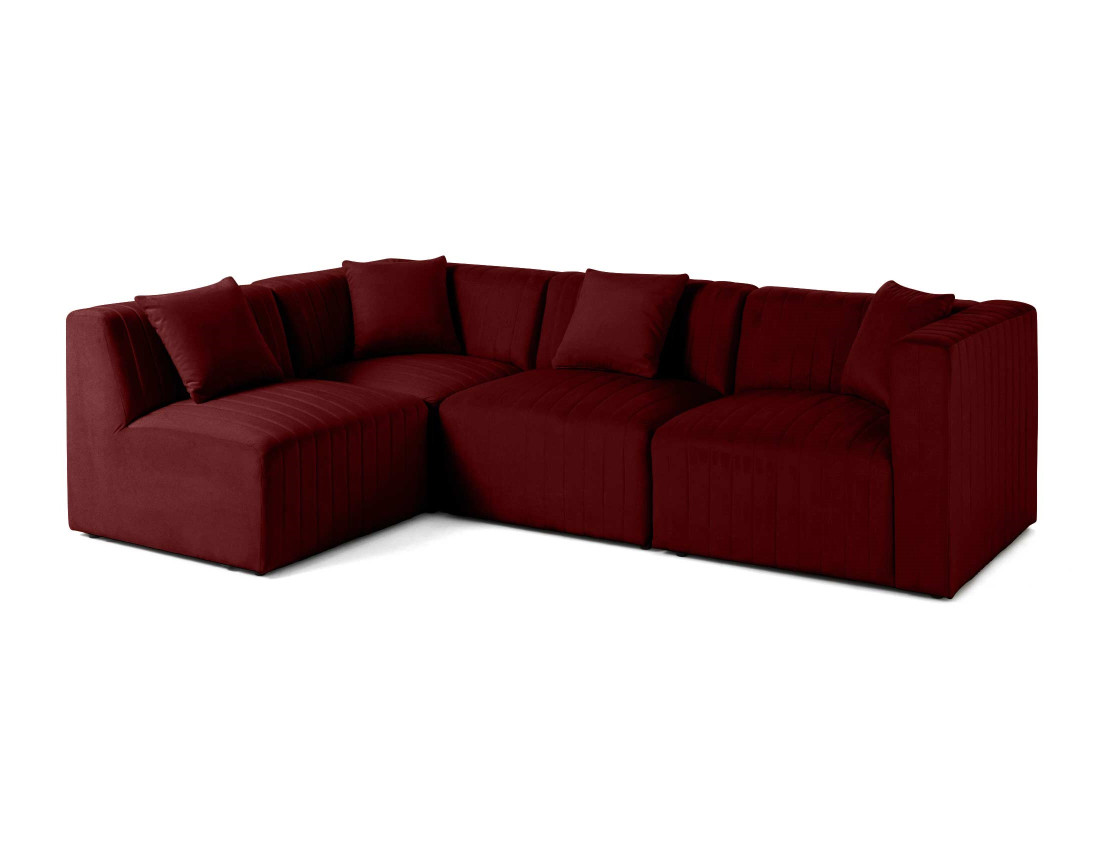 Canapé modulable d'angle gauche 5 places en velours Nova