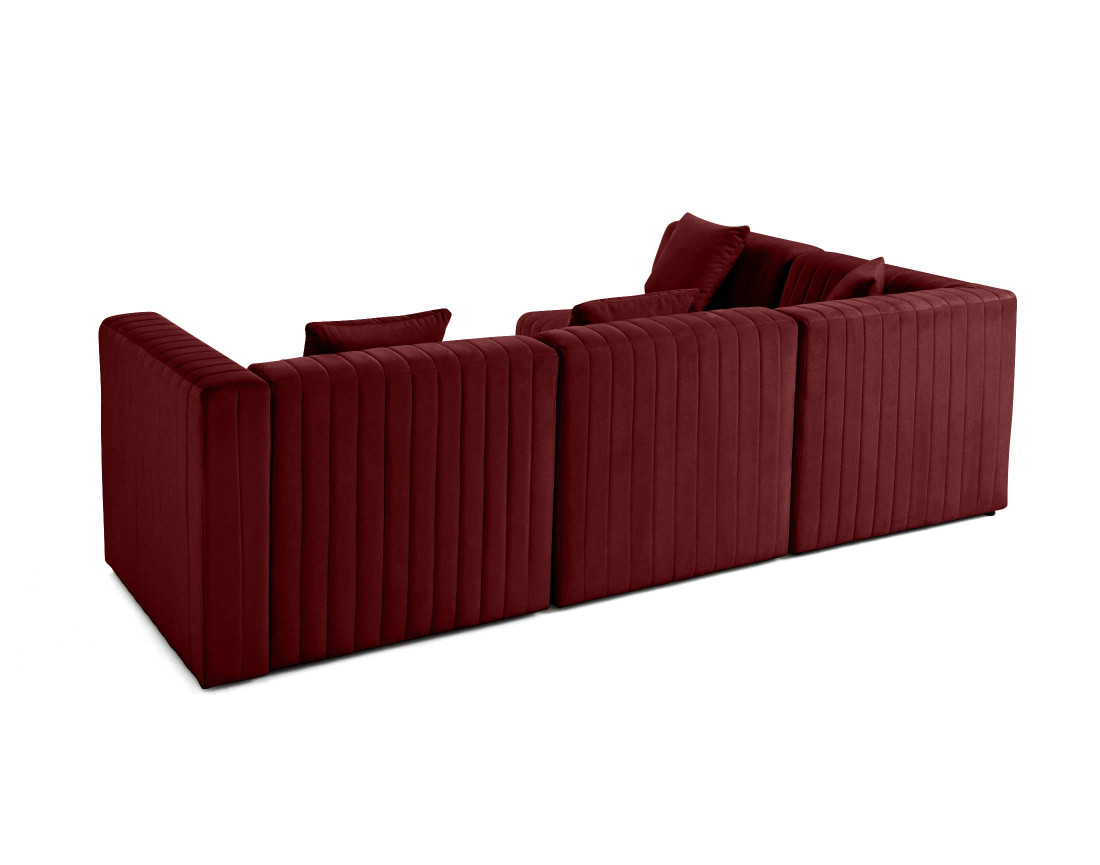 Canapé modulable d'angle gauche 5 places en velours Nova