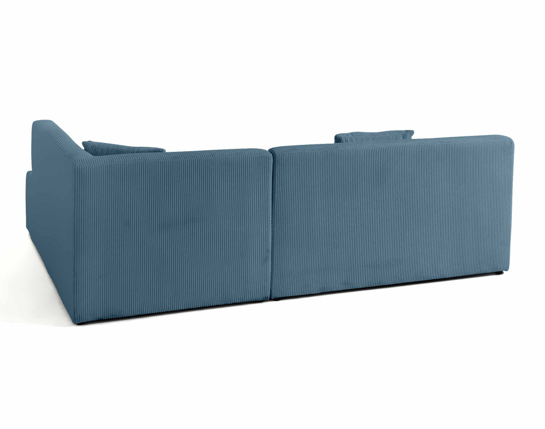 Canapé modulable d'angle droit 5 places en velours côtelé Onyx