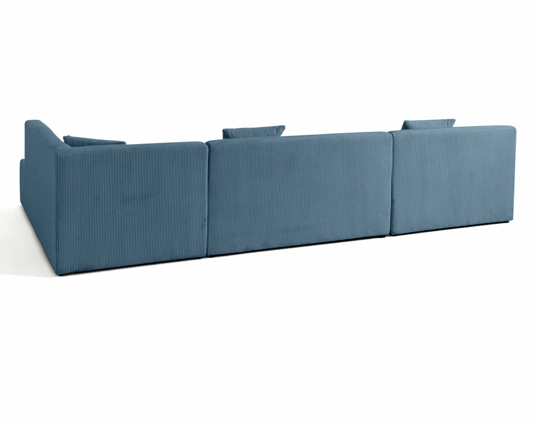 Canapé panoramique modulable d'angle droit 7 places en velours côtelé Onyx