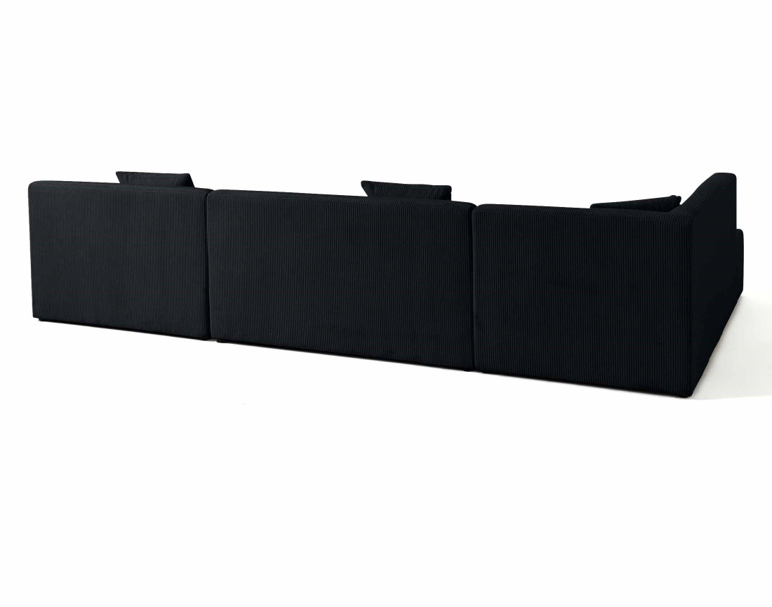 Canapé modulable d'angle gauche 7 places en velours côtelé Onyx