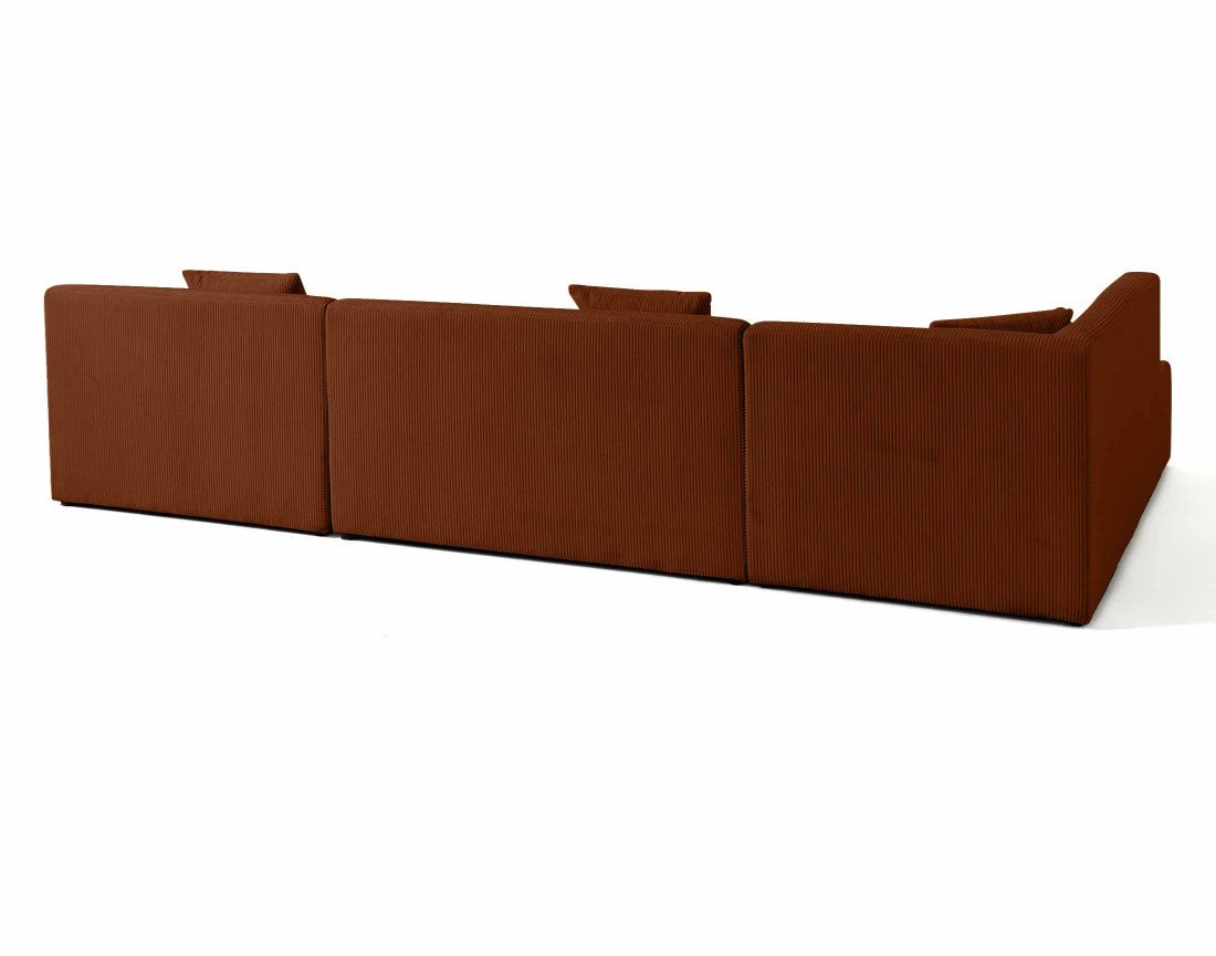 Canapé modulable d'angle gauche 7 places en velours côtelé Onyx