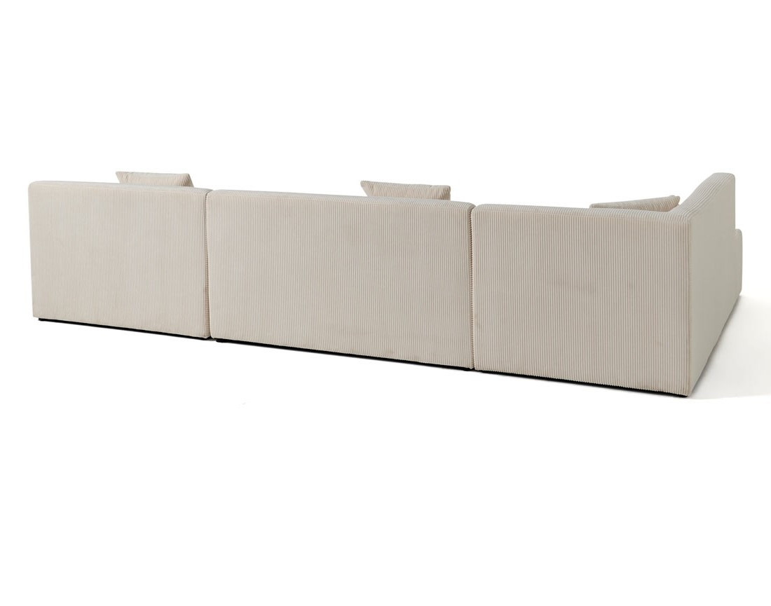 Canapé modulable d'angle gauche 7 places en velours côtelé Onyx