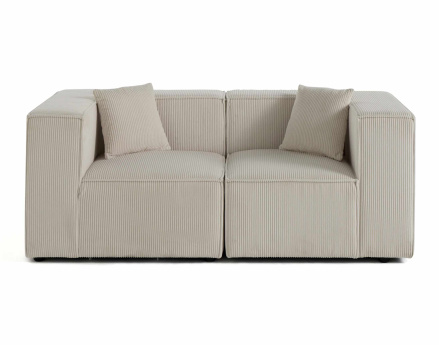 Canapé modulable 2 places en velours côtelé Arty