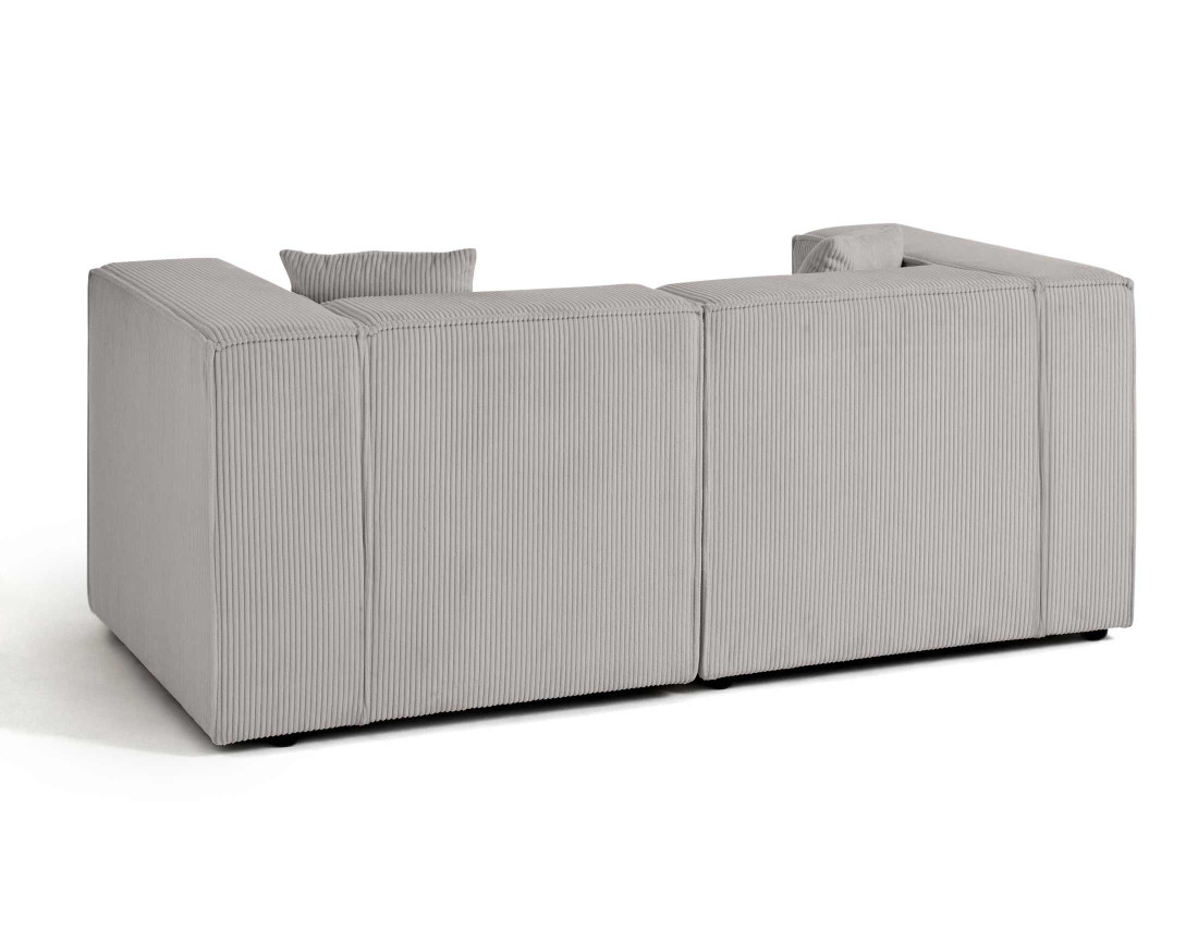Canapé modulable 2 places en velours côtelé Arty