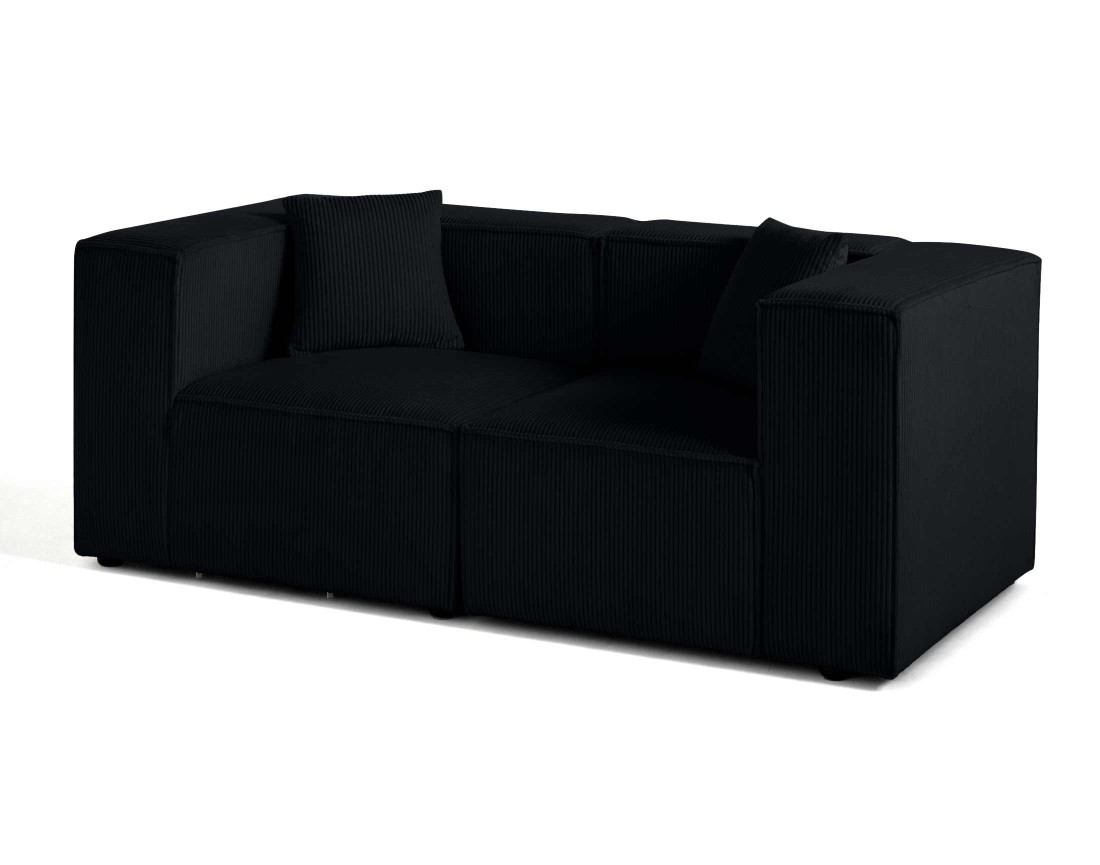 Canapé modulable 2 places en velours côtelé Arty
