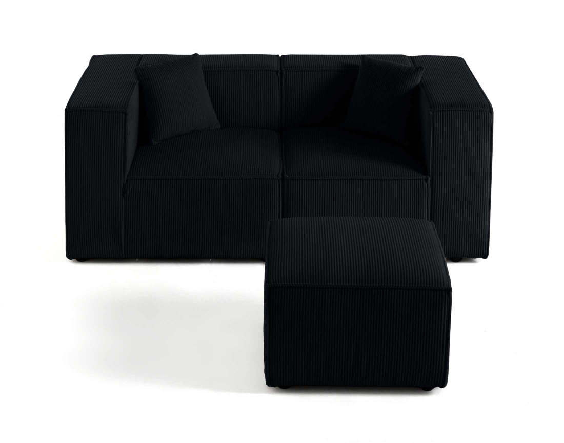 Canapé modulable 2 places en velours côtelé Arty