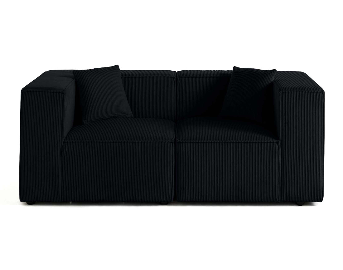 Canapé modulable 2 places en velours côtelé Arty