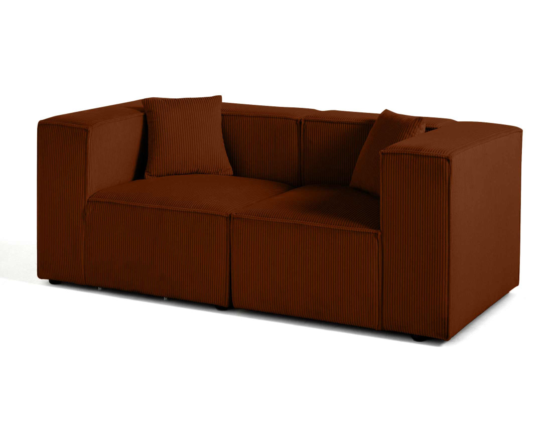 Canapé modulable 2 places en velours côtelé Arty