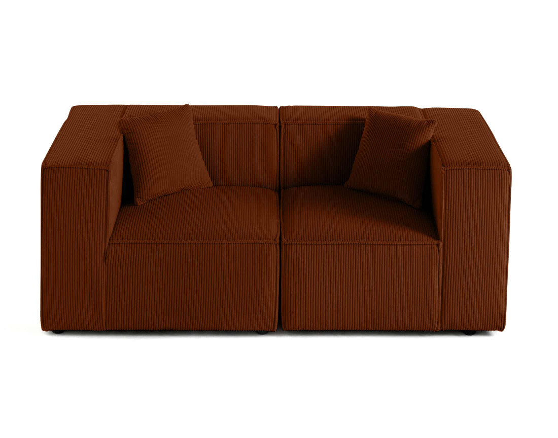Canapé modulable 2 places en velours côtelé Arty