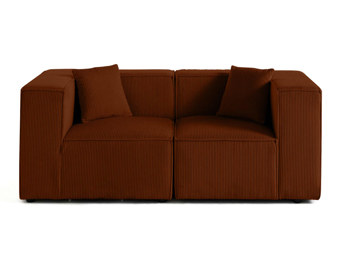 Canapé modulable 2 places en velours côtelé Arty