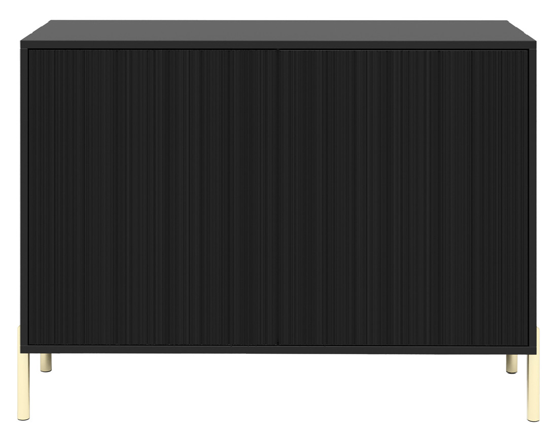 Buffet 2 portes noir et pieds dorés  2 portes 104cm Velloso