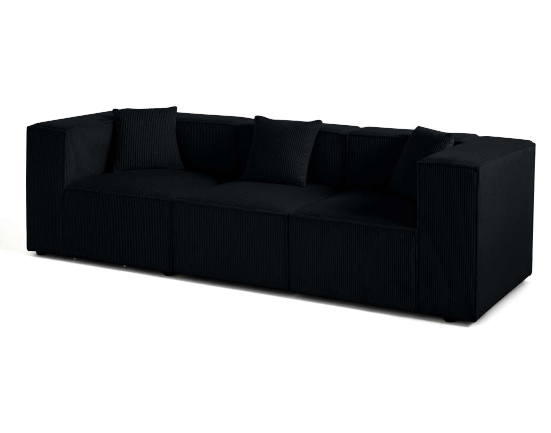 Canapé modulable 3 places en velours côtelé Arty