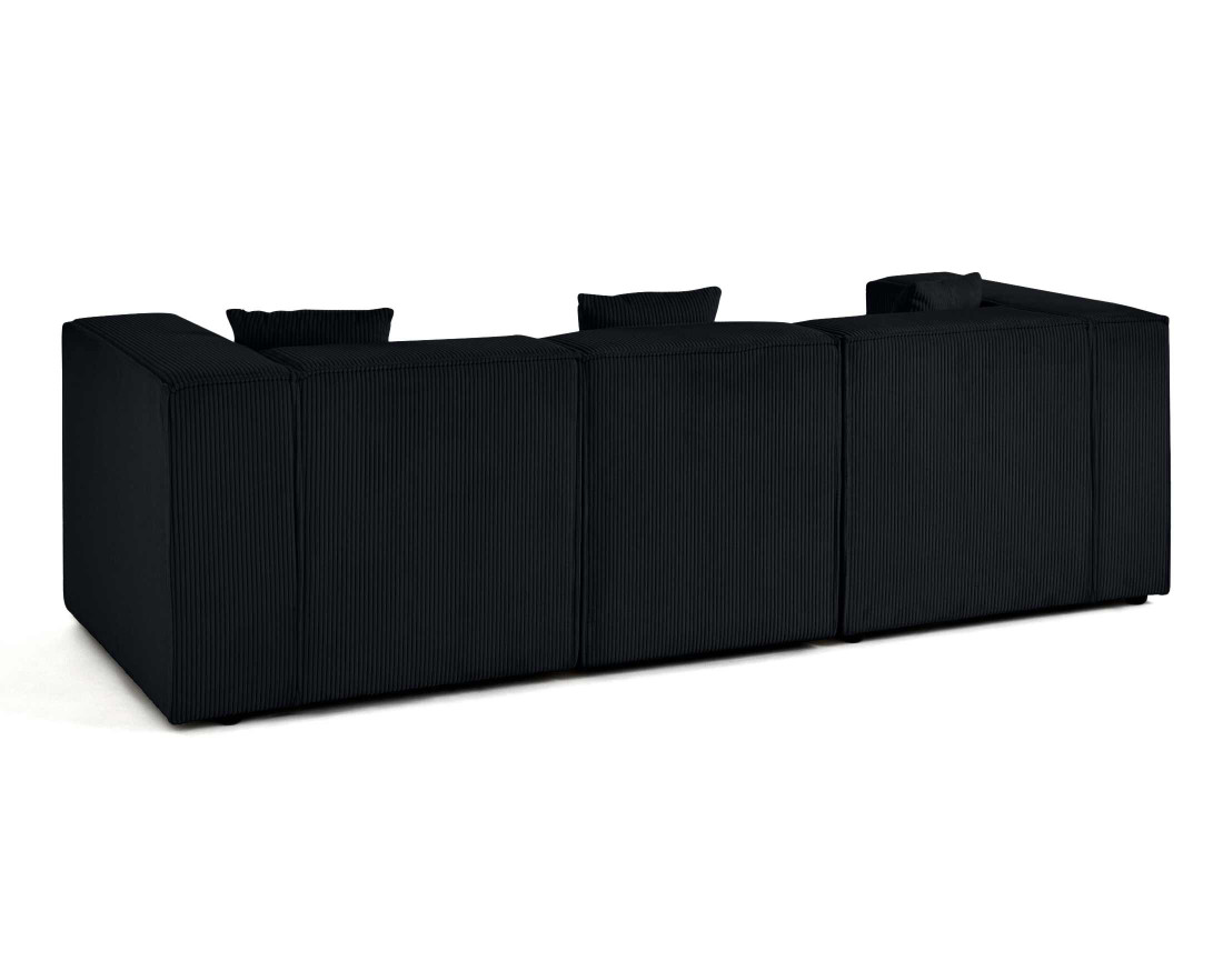 Canapé modulable 3 places en velours côtelé Arty